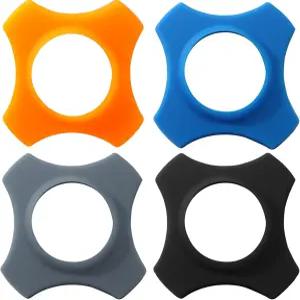 본시코키 4팩 마이크 안티롤 고무 링 - KTV 미끄럼 방지 슬리브 멀티 컬러