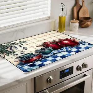 미끄럼 방지 고무 코팅이 된 BSFHH 내열 유리 스토브 상단 커버 - 전기 보호기 스크래치 카운터 공간 확장