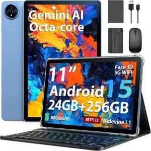 Suicoey 2026 11인치 Android 15 태블릿 키보드 포함 24GB RAM ROM 2TB 확장 옥타코어 8000mAh 5+13MP 2.4G