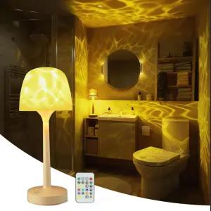 키도예안 무선 샤워 램프 베드사이드 터치 오션 웨이브 프로젝터 조명 3방향 색온도 16가지 색 변화 디밍