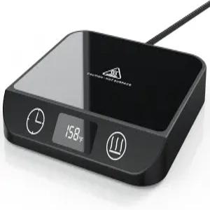 책상용 MADCKDEDRT 커피 머그잔 워머 캔들 46W 전기 컵 - 스마트 디지털 디스플레이 6 열 설정 타이머 자동