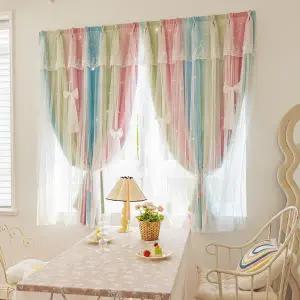 커튼 커튼방 벨크로 드릴 작업 필요 없음 암막 여자아이 방 미니 소형 창문 돌출형 2025년 새롭게 선보이는