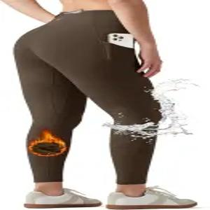 윌릿 여성 플리스 안감 레깅스 방수 겨울 바지 보온 하이웨이스트 요가 하이킹 러닝 타이츠 포켓