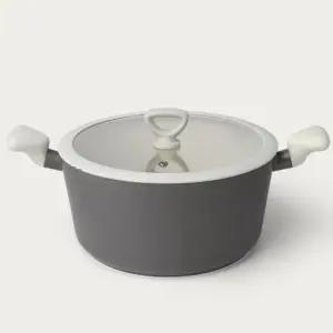 소스팬 키친플라워 인덕션냄비 투톤 세라믹코팅 곰솥 28cm