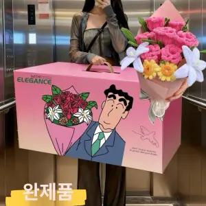 애니 꽃다발선물세트 진분홍 비누꽃