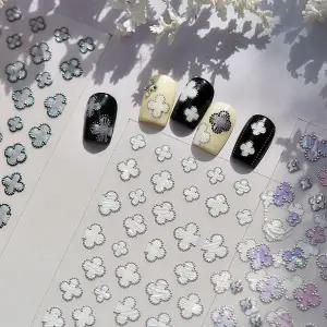 자개 클로버 네일스티커 행운네일 럭키네일 홀로그램네일