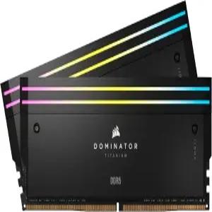CORSAIR 도미네이터 티타늄 RGB DDR5 RAM 64GB 2x32GB 컴퓨터 6000MHz 호환 메모리 iCUE - 블랙