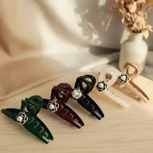 [하프클럽/]여성용 카멜리아 진주 플라워 헤어핀 고급 데일리용