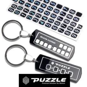 [하프클럽/]열쇠고리 차량용 전화번호 슬림 양면 퍼즐468