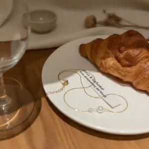 [하프클럽/]여성용 미니멀 진주포인트 골드 체인 목걸이