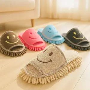 클린바이 층간소음 실내화 거실화 극세사분리형 세탁 주방 바닥 스마일 발편한 청소걸레슬리퍼