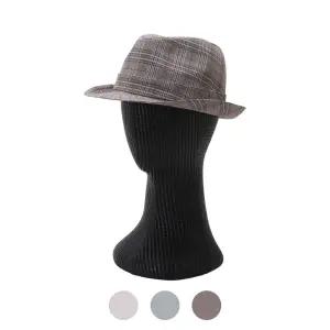 남성 3컬러 체크 신사 중절모 DJ-HAA-FEDORA03