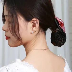 TBZ 세겹 리본 머리 그물망 똥머리망 간호사 승무원 면접