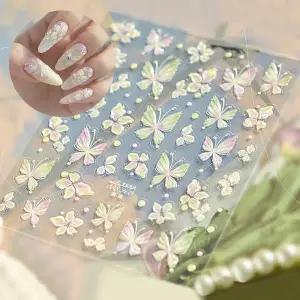 네일아트 상큼한 봄의 화사한 전령 나비 엠보스티커