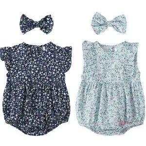 꽃무늬 바디슈트와 민나시 헤어밴드mno866