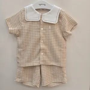 [아가방]노아체크반팔5부오픈상하 01T323018_US