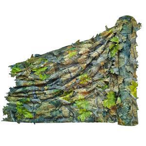 AUSCAMOTEK 3D 리피 카모 네팅, 튀르키예 및 사슴 사냥 블라인드를 위한 사실적인 잎이 있는 투명 위장 메쉬, 12피트 x 5피트