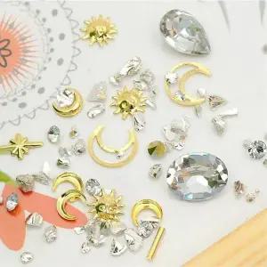 [셀러에이드]TBZ 셀프 네일아트 파츠세트-실버골드 네일아트스톤