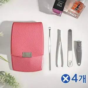 [오너클랜]TBZ 휴대용 네일케어 손톱깎이 핑크파우치x4개 손발톱깎이
