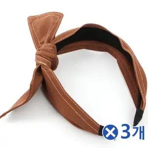 [오너클랜]TBZ 스티치 와이어 리본 머리띠 브라운x3개 귀여운머리띠