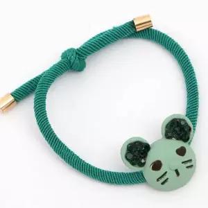 [오너클랜]TBZ 하트눈 큐빅포인트 쥐 머리끈 그린 고무줄머리끈