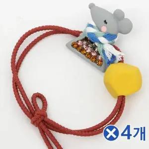 [오너클랜]TBZ 큐빅포인트 목도리 쥐 머리끈 그레이x4개 기본머리끈