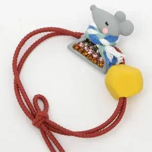 [오너클랜]TBZ 큐빅포인트 목도리 쥐 머리끈 그레이 똥머리끈 고무줄