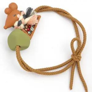 [오너클랜]TBZ 큐빅포인트 목도리 쥐 머리끈 다크브라운 똥머리밴드