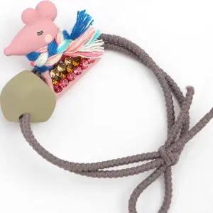 [오너클랜]TBZ 큐빅포인트 목도리 쥐 머리끈 핑크 예쁜머리끈 고무줄