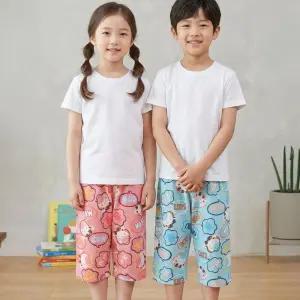 [미미캐츠]미미캐츠 2매 구성 국산 시원한 엠보 7부 남아 여아 아동 파자마