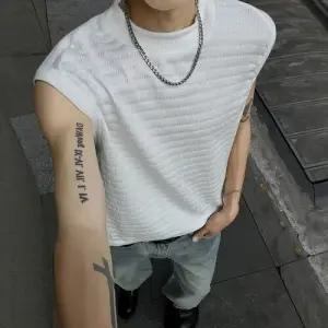 룽나루 남친 하계 쟈가드 트렌드에 민소매 쿨링 티셔츠 나시 멋스러운 입기 HO2