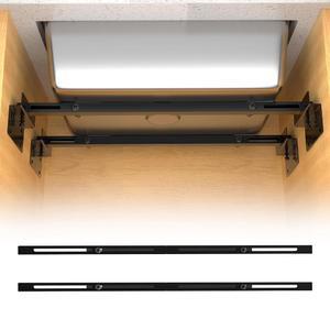 헤비 듀티 언더마운트 싱크대 브래킷 및 주방 설치 부품 키트 - 800파운드 용량 조절 가능한 탄소강 지지대, 싱크대를 위한 수평 공간 절약 설계(71-100cm)