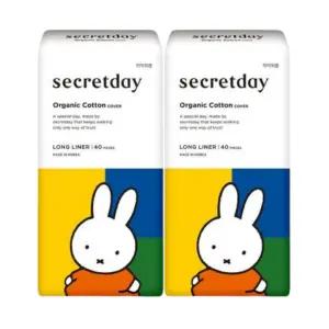 시크릿데이 유기농 순면커버 한정판 미피 롱 라이너 40개입 x 2팩