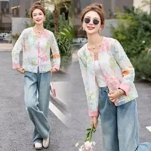 무천도사 여사친 여친 여름 코트 차단 얇은 잠바 자외선 자수 톱 바람막이 KKE2