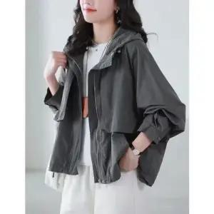 무천도사 가을 캐주얼 여사친 여자 면 슬림핏 야상 바람막이 잠바 후드 트렌치코트 KKE3
