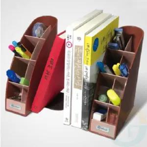 위랜드 데스크 북앤드 2개세트(브라운) 책상수납함 책상정리함