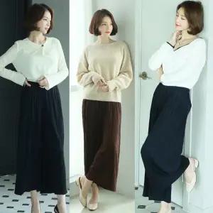 3종세트 바지 와이드팬츠 주름바지 긴바지 사방스판 통바지