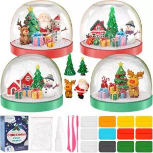 카스포르 33 PCS 대형 크리스마스 스노우 글로브 공예 키트 - 크리에이티브 아트 및 플라스틱 워터 소녀