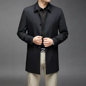 EAMT 남사친 하프 롱 캐주얼 트렌치 봄가을 터틀넥 코트 긴팔 오버사이즈 중장기 카라 슬리브 오버 사이즈