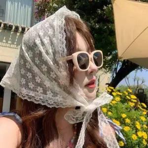 [에이치플러스몰]TBZ 잔솔 레이스 헤어스카프 헤드 커치프 머리띠밴드 터번