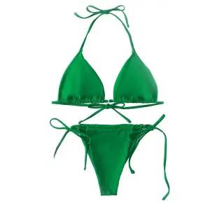 언더붑 탱크탑 비키니 홀터넥 커버업 수영복 섹시한 마이크로 세트 여성 푸시업 비치웨어 여름 레이스 업