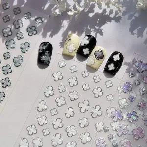 자개 클로버 네일스티커 행운네일 럭키네일 홀로그램네일
