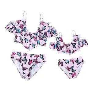 언더붑 탱크탑 비키니 홀터넥 커버업 수영복 여름 여성 엄마와 딸 어린 소녀와 엄마 휴가 비치웨어 패밀리