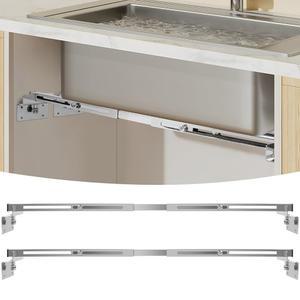 언더마운트 싱크 지지 브래킷, 28-39.8인치 조절 가능한 폴, 헤비 듀티 스테인리스 스틸 주방 싱크대 설치 부품 키트, 900파운드 적재 용량 장착 브래킷