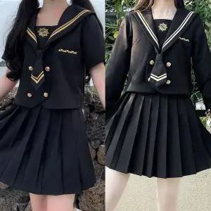 TBZ (반팔or긴팔)블랙 골드라인 세라복 세트 교복 학생복