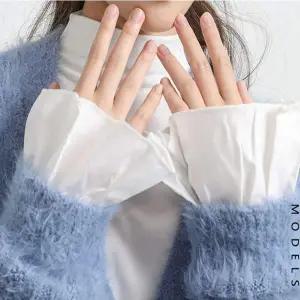 블랙 화이트 탈부착 페이크 이너 소매 커프스소매