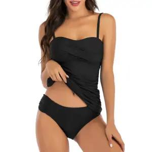 언더붑 탱크탑 비키니 홀터넥 커버업 수영복 섹시한 세트 여성 탱 키니 브래지어 투피스 솔리드 비치웨어