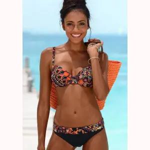 언더붑 탱크탑 비키니 홀터넥 커버업 수영복 투피스 보라색 인쇄 꽃 여름 섹시한