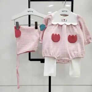 [아가방]오드데이 체크 바디수트 상하(모자) 01S127951_SH