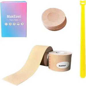 맥이스트 2 롤 전이용 트랜스 테이프 가슴 바인딩 라텍스 프리 FTM 바인더 니플 커버 포함 2인치 X